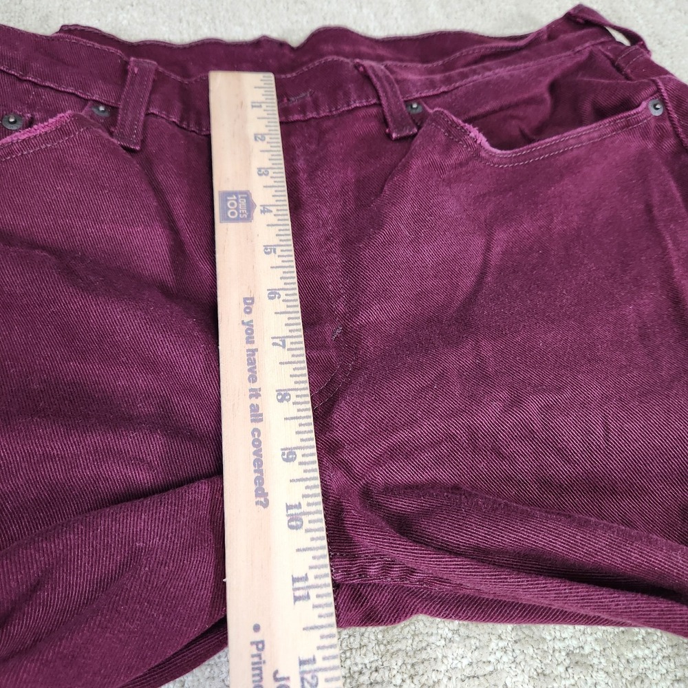 Levis 514 Jeans Men 36x32 Straight Leg Regular Fit Maroon Denim Stretch - Picture 6 of 13